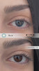 Iconic blue on hazel eyes
