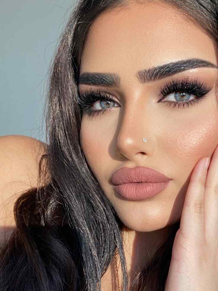 Cleopatra Sky Blue lenses on dark brown eyes 