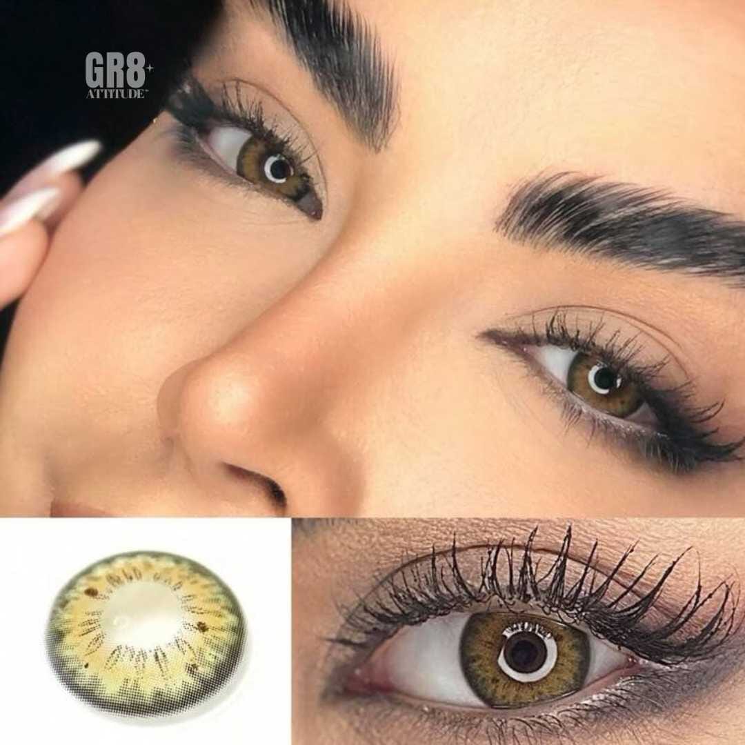Golden Olive Colored Contact Lenses