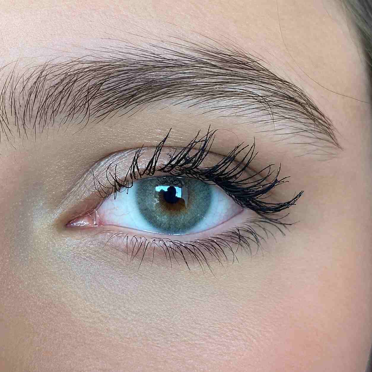 Medeo Fomo colored contact lenses on dark brown eyes 