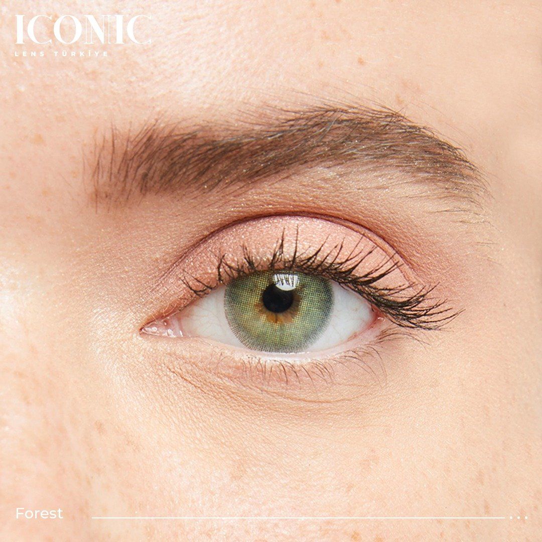Iconic Forest lenses on hazel-brown eyes