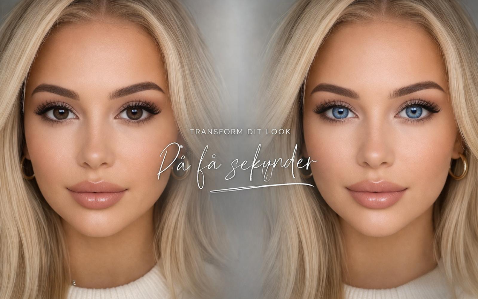 Blue Colored contact lenses on dark brown eyes. Natural effect  