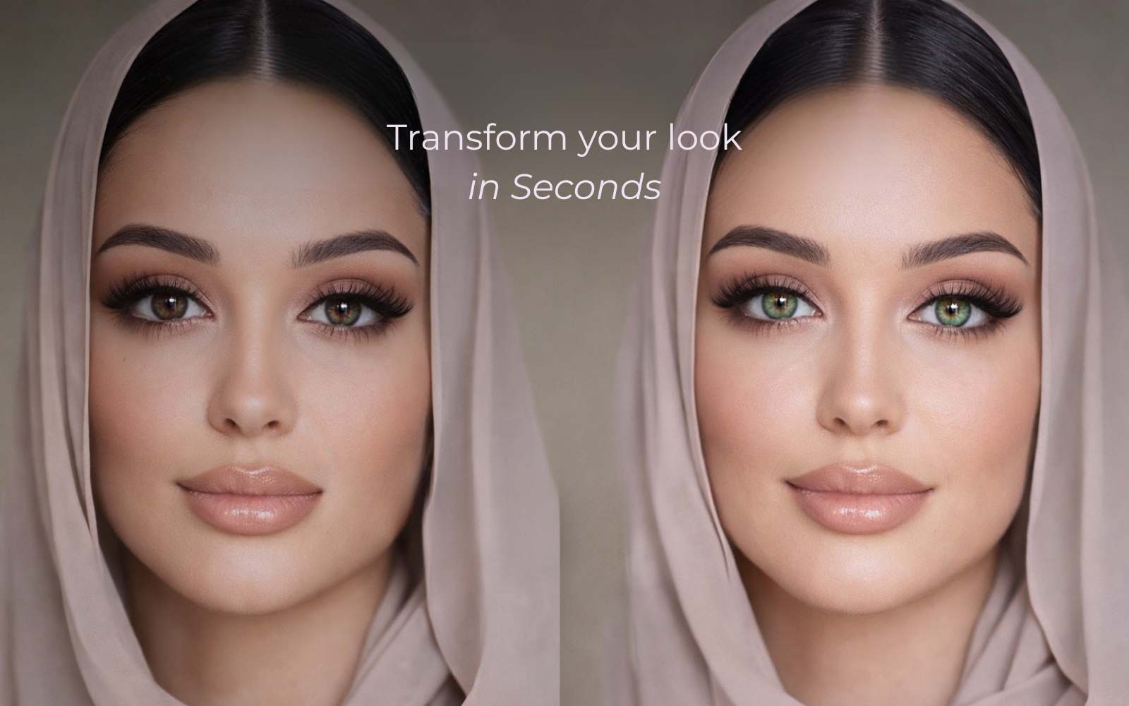 Green Colored lens on dark brown eyes 