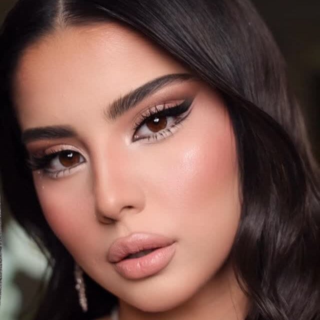 Hazel Amber colored lenses on dark brown eyes