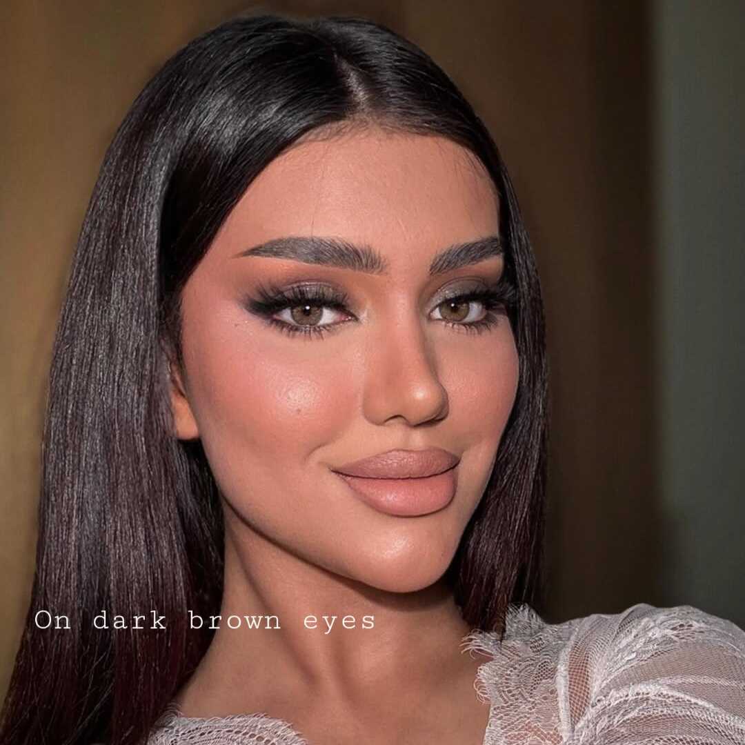 Breeze Green on dark brown eyes