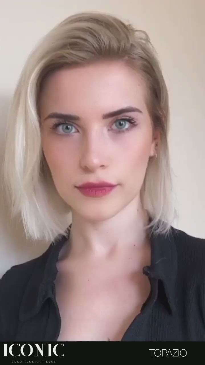 Iconic Topazio on dark brown eyes before and after
