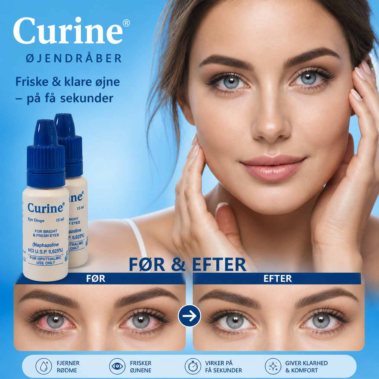 Curine eyedrops for redness 