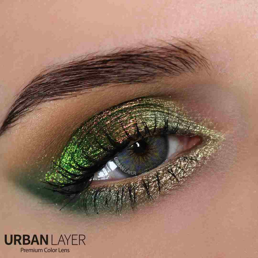 Urban Layer Passion gray colored lenses on Light Brown eyes 