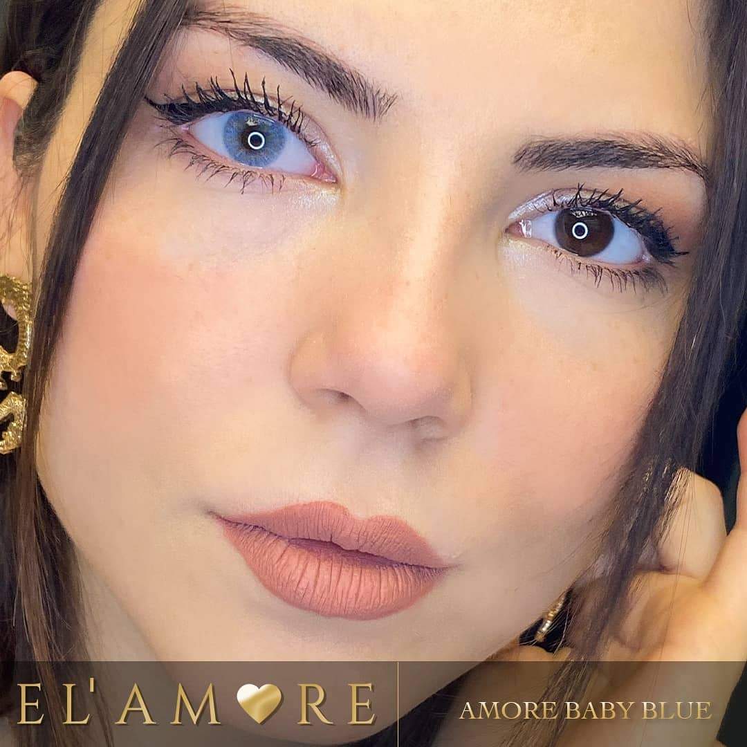 Dark brown eyes turn into blue eyes